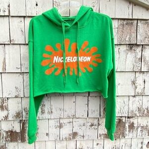 Nickelodeon Crop Green Hoodie
